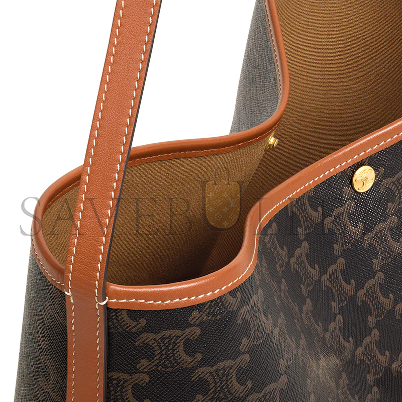Ce1i*e soft shopper bag in triomphe canvas and calfskin 123912gxc.04lu (32.5*24.5*14cm)
